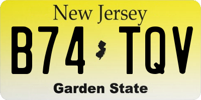 NJ license plate B74TQV
