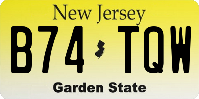 NJ license plate B74TQW