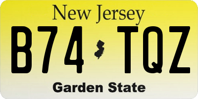 NJ license plate B74TQZ