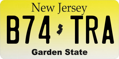 NJ license plate B74TRA