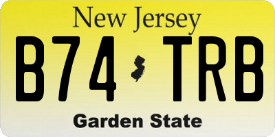 NJ license plate B74TRB