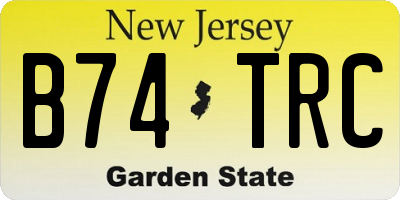NJ license plate B74TRC