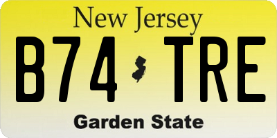 NJ license plate B74TRE