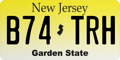 NJ license plate B74TRH