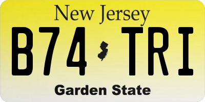 NJ license plate B74TRI