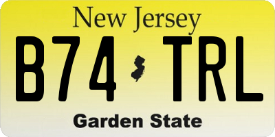 NJ license plate B74TRL