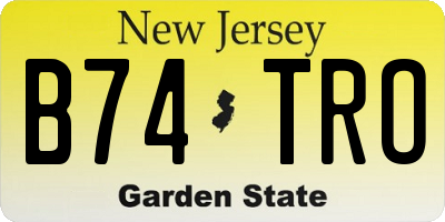 NJ license plate B74TRO