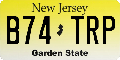NJ license plate B74TRP