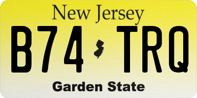 NJ license plate B74TRQ