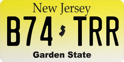 NJ license plate B74TRR