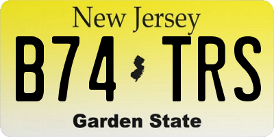 NJ license plate B74TRS
