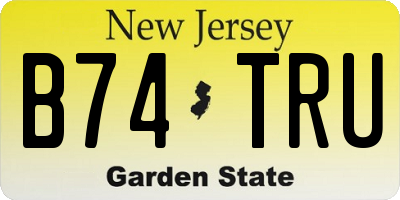 NJ license plate B74TRU