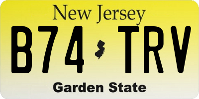 NJ license plate B74TRV
