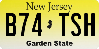 NJ license plate B74TSH