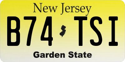NJ license plate B74TSI