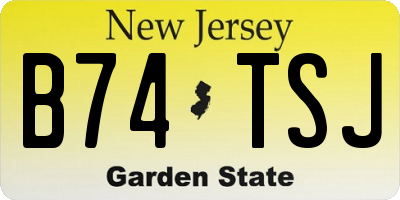 NJ license plate B74TSJ