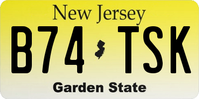 NJ license plate B74TSK