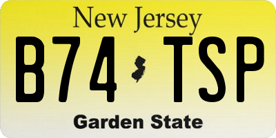 NJ license plate B74TSP
