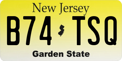 NJ license plate B74TSQ