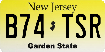 NJ license plate B74TSR