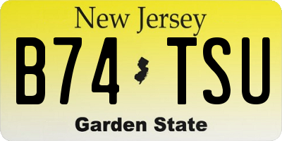 NJ license plate B74TSU