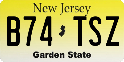 NJ license plate B74TSZ