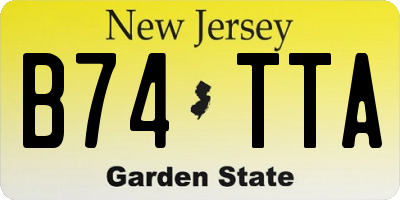 NJ license plate B74TTA