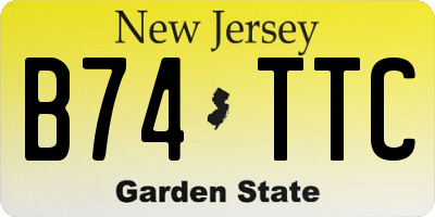 NJ license plate B74TTC
