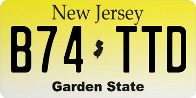 NJ license plate B74TTD