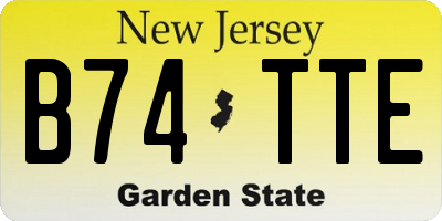 NJ license plate B74TTE