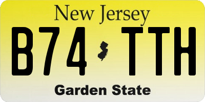 NJ license plate B74TTH