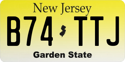 NJ license plate B74TTJ