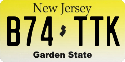 NJ license plate B74TTK