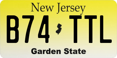 NJ license plate B74TTL