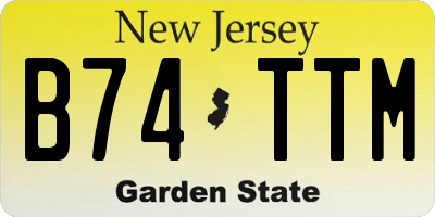 NJ license plate B74TTM