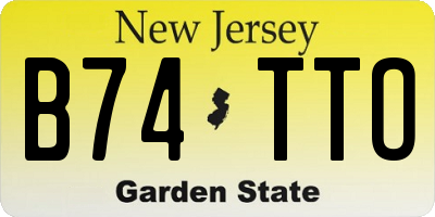 NJ license plate B74TTO