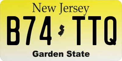 NJ license plate B74TTQ