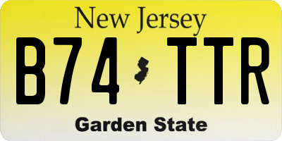 NJ license plate B74TTR