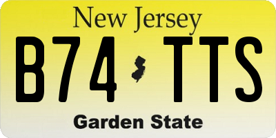 NJ license plate B74TTS
