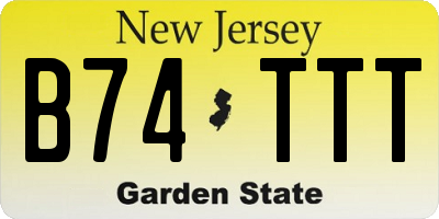 NJ license plate B74TTT