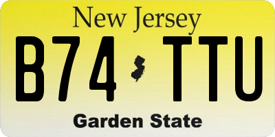 NJ license plate B74TTU