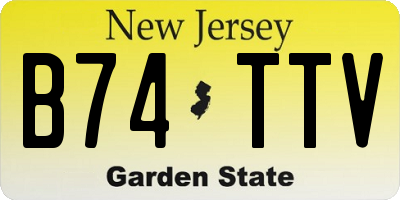 NJ license plate B74TTV