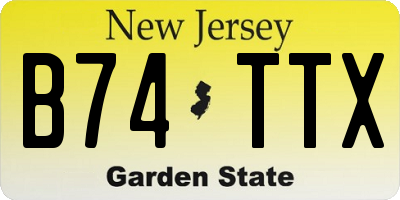 NJ license plate B74TTX