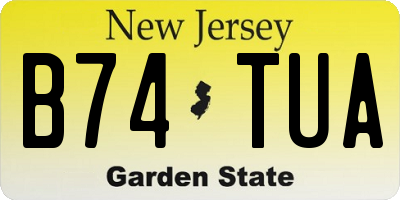 NJ license plate B74TUA
