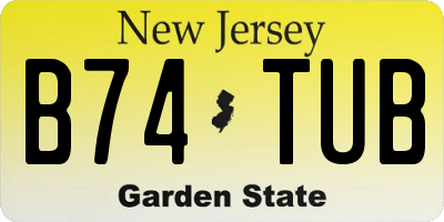 NJ license plate B74TUB