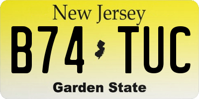 NJ license plate B74TUC