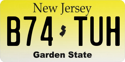 NJ license plate B74TUH