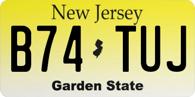 NJ license plate B74TUJ