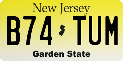 NJ license plate B74TUM