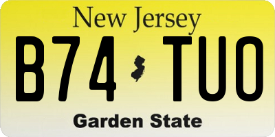 NJ license plate B74TUO